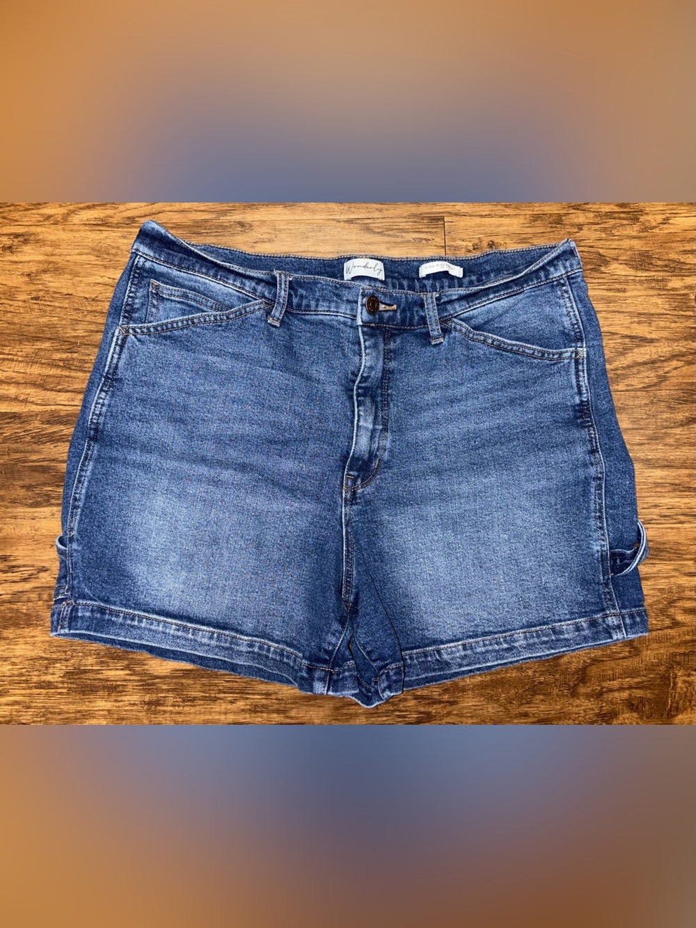 Wonderly High Rise Carpenter Shorts Size 14